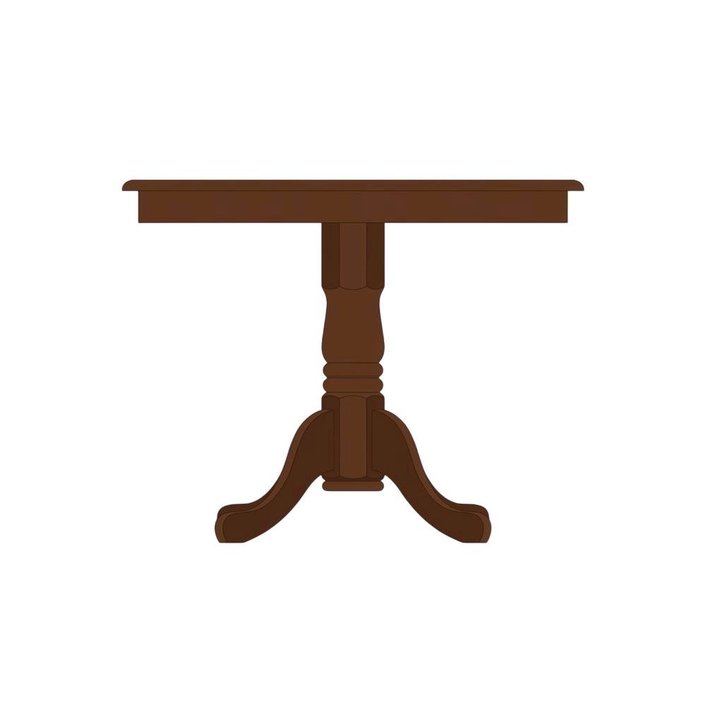 Solid Wood Round Kitchen Table & Chairs 3-Piece Dining Set, Mahogany