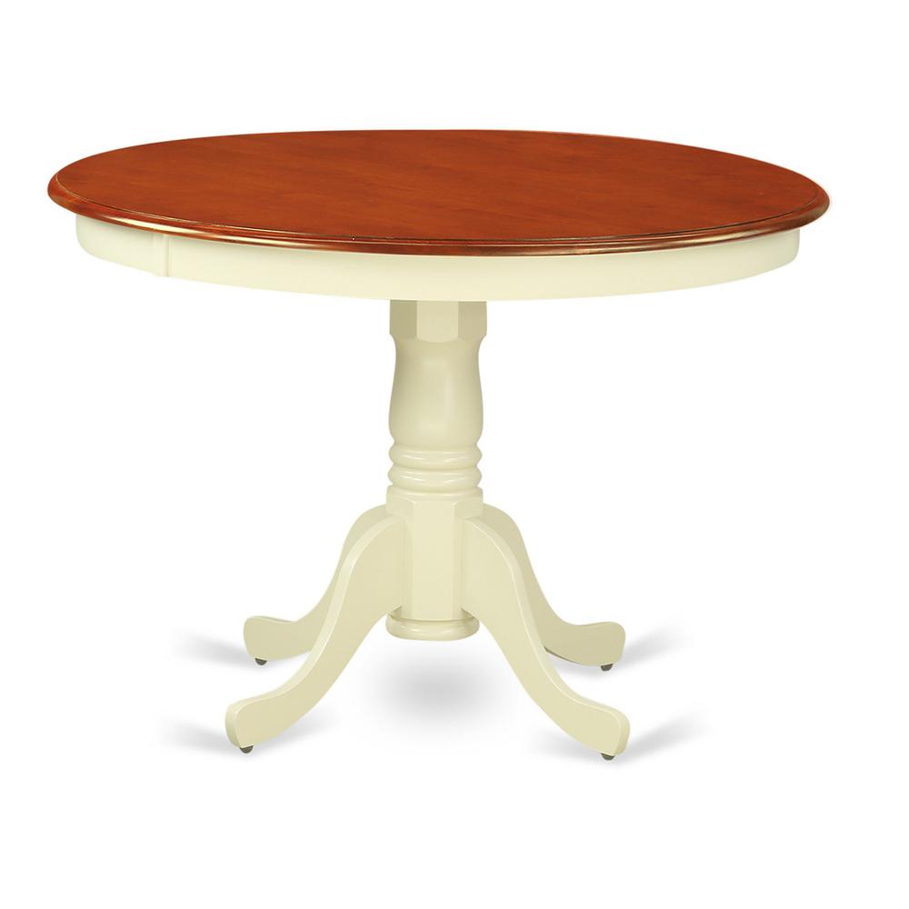 5  Pc  set  with  a  Round  Small  Table  and  4  Wood  Dinette  Chairs  in  Buttermilk  and  Cherry  .