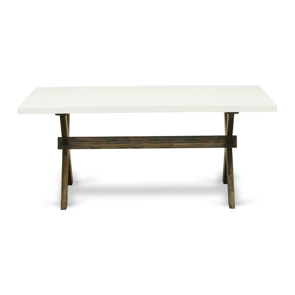 X727MZ748-5 5 Piece Dinette Set - A Wooden Dining Table with Trestle Base and 4 Coffee Wooded Chairs - Distressed Jacobean Finish