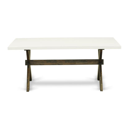 X727MZ748-5 5 Piece Dinette Set - A Wooden Dining Table with Trestle Base and 4 Coffee Wooded Chairs - Distressed Jacobean Finish