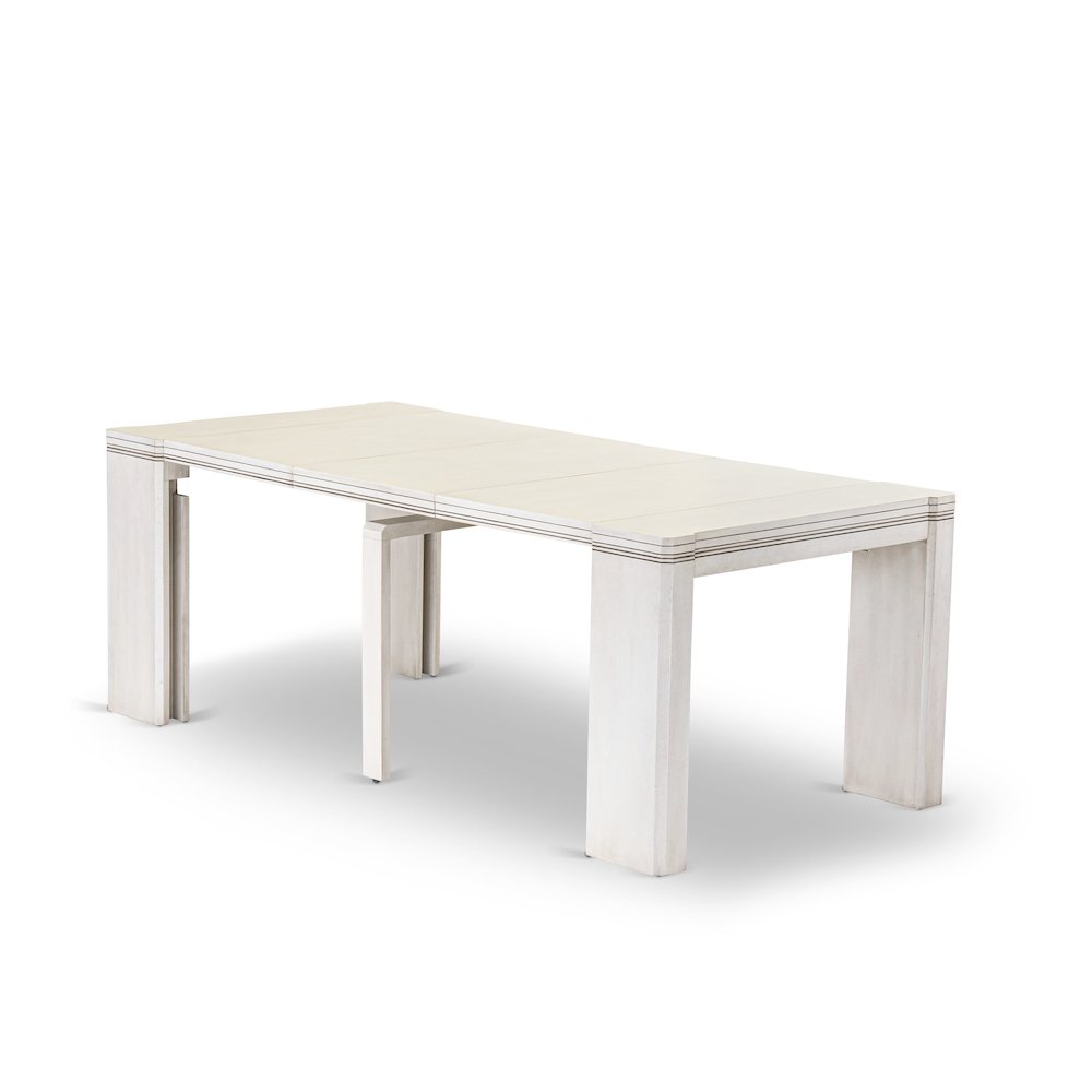 5 Pieces Extendable Dining Set, Antique White