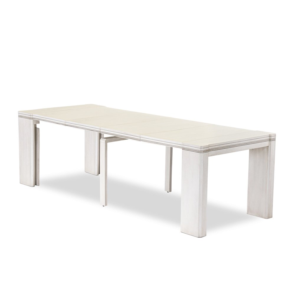 5 Pieces Extendable Dining Set, Antique White