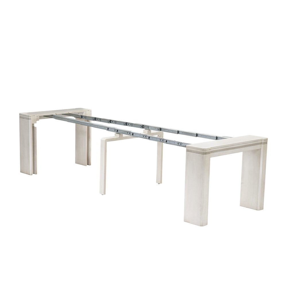 5 Pieces Extendable Dining Set, Antique White