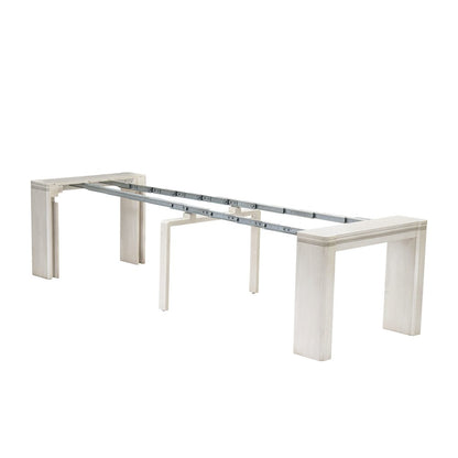 5 Pieces Extendable Dining Set, Antique White