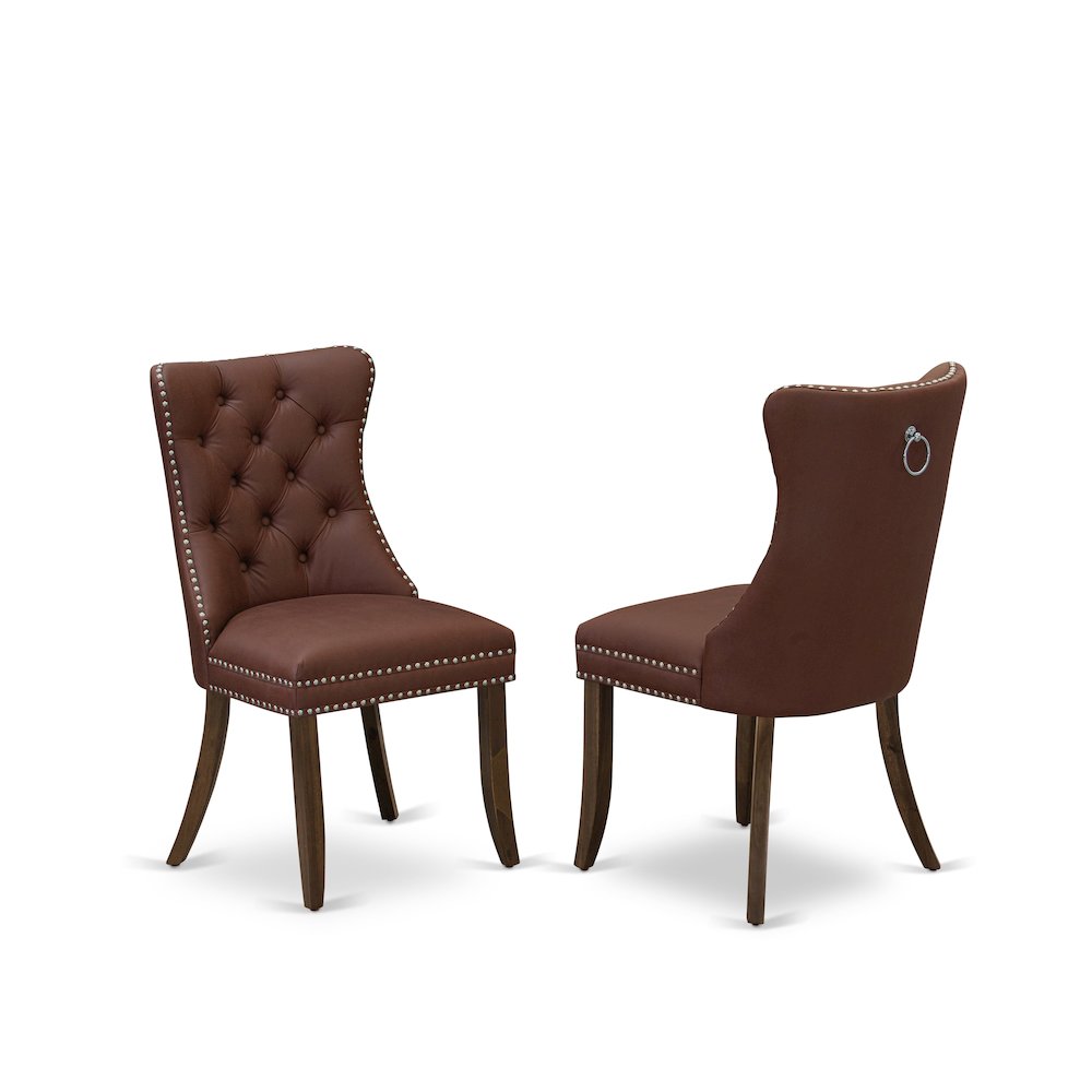 7-Pc Modern Dining Table Set Contain A Room Table And 6 Burgundy Padded Chairs