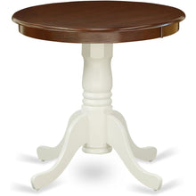 Pedestal Dining Table, Round, Mahogany White Finish, Solid Wood