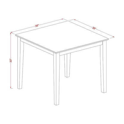 Square Dining Table, Mahogany Finish, Solid Wood, Mid-Century Style