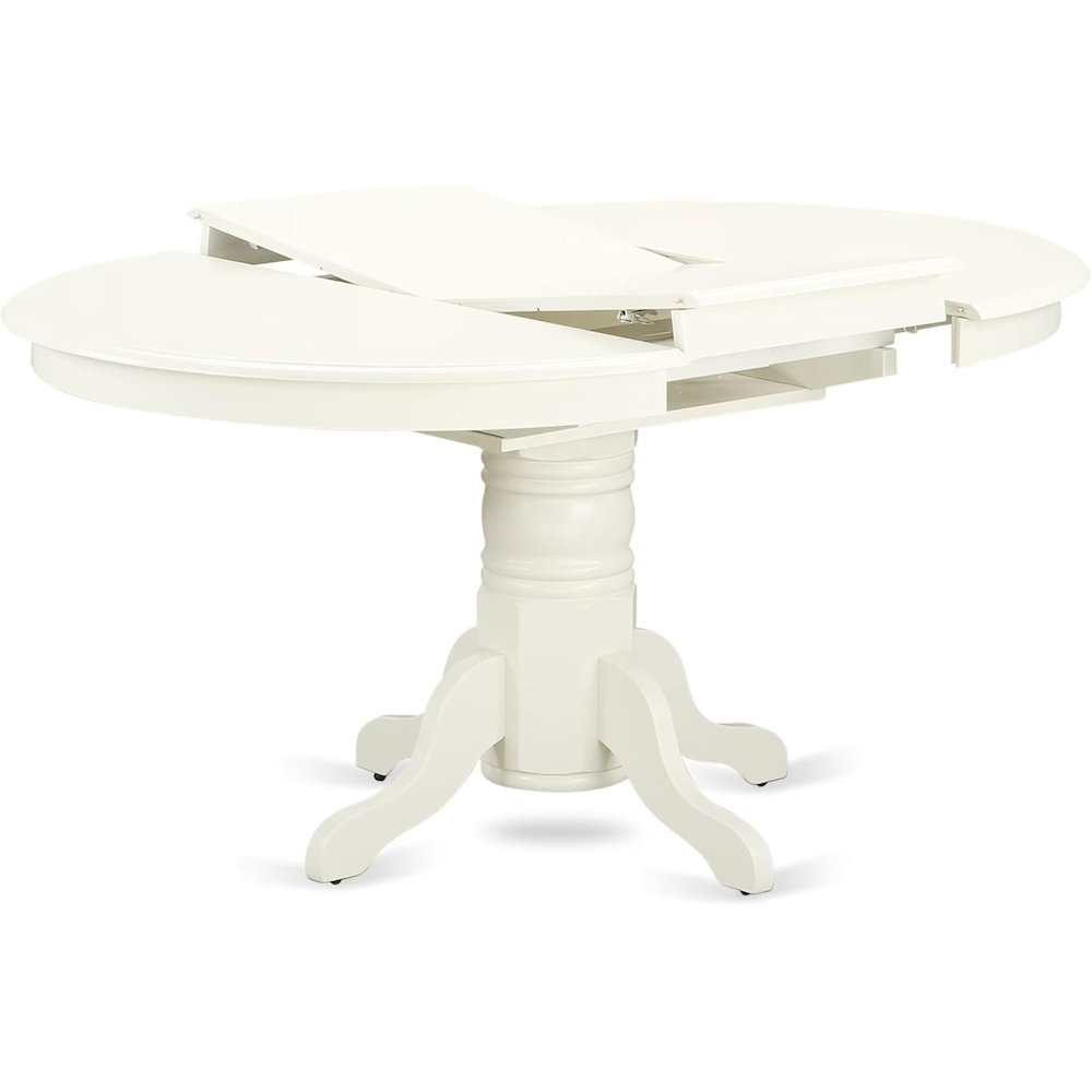 White 5 Pc Kitchen Table Chairs Set of 4, Solid Wood Breakfast Nook