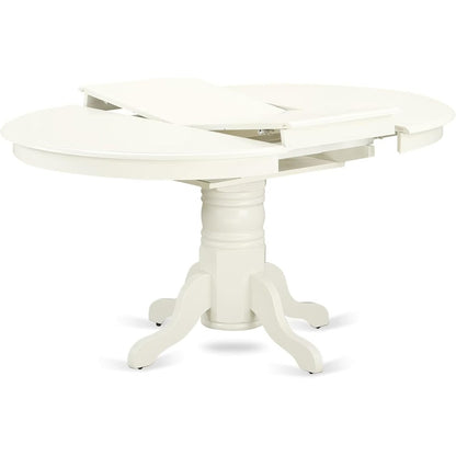 White 5 Pc Kitchen Table Chairs Set of 4, Solid Wood Breakfast Nook