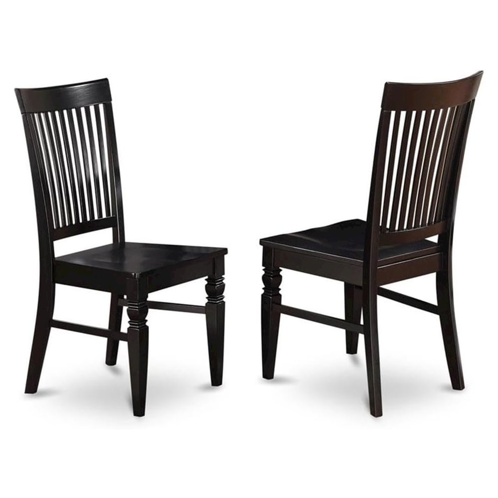 Black 5 Piece Dining Table Set with Chairs, Solid Wood Kitchen Table