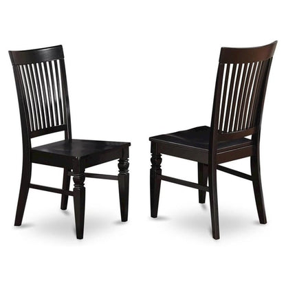Black 5 Piece Dining Table Set with Chairs, Solid Wood Kitchen Table