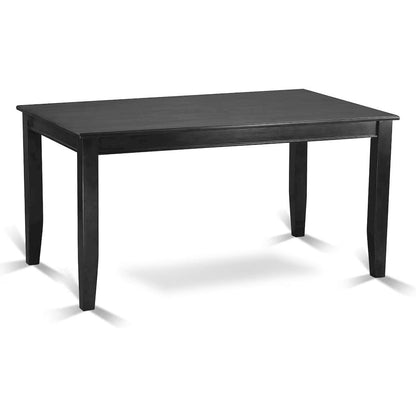 Solid Wood Black Kitchen Table and Chairs, 7 Piece Dining Set for 6