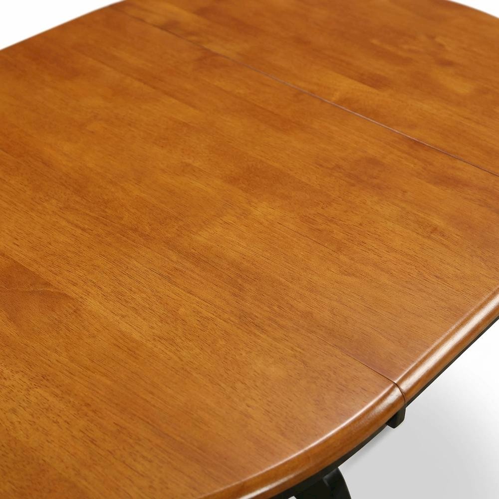 Black Oval Pedestal Table, Butterfly Leaf, Traditional, Seats 6