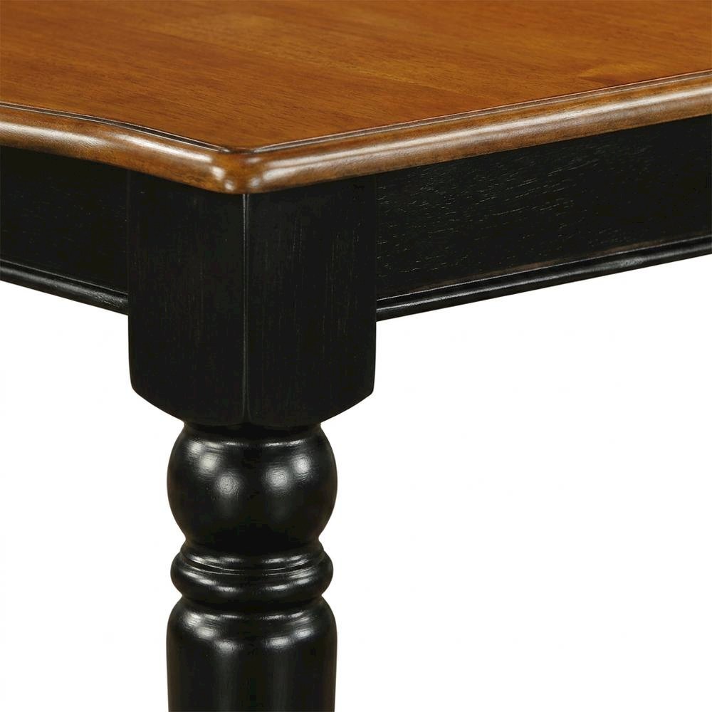 Wood Extendable Dining Table & Chairs 7-Piece Set, Black & Cherry