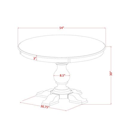 7 Piece Dinette Set Consists Of 54" Round Dining Table In Light Tan Color