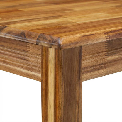 Rectangular Dinner Table, Natural Finish Wood, Small 4-Leg Kitchen Dinette