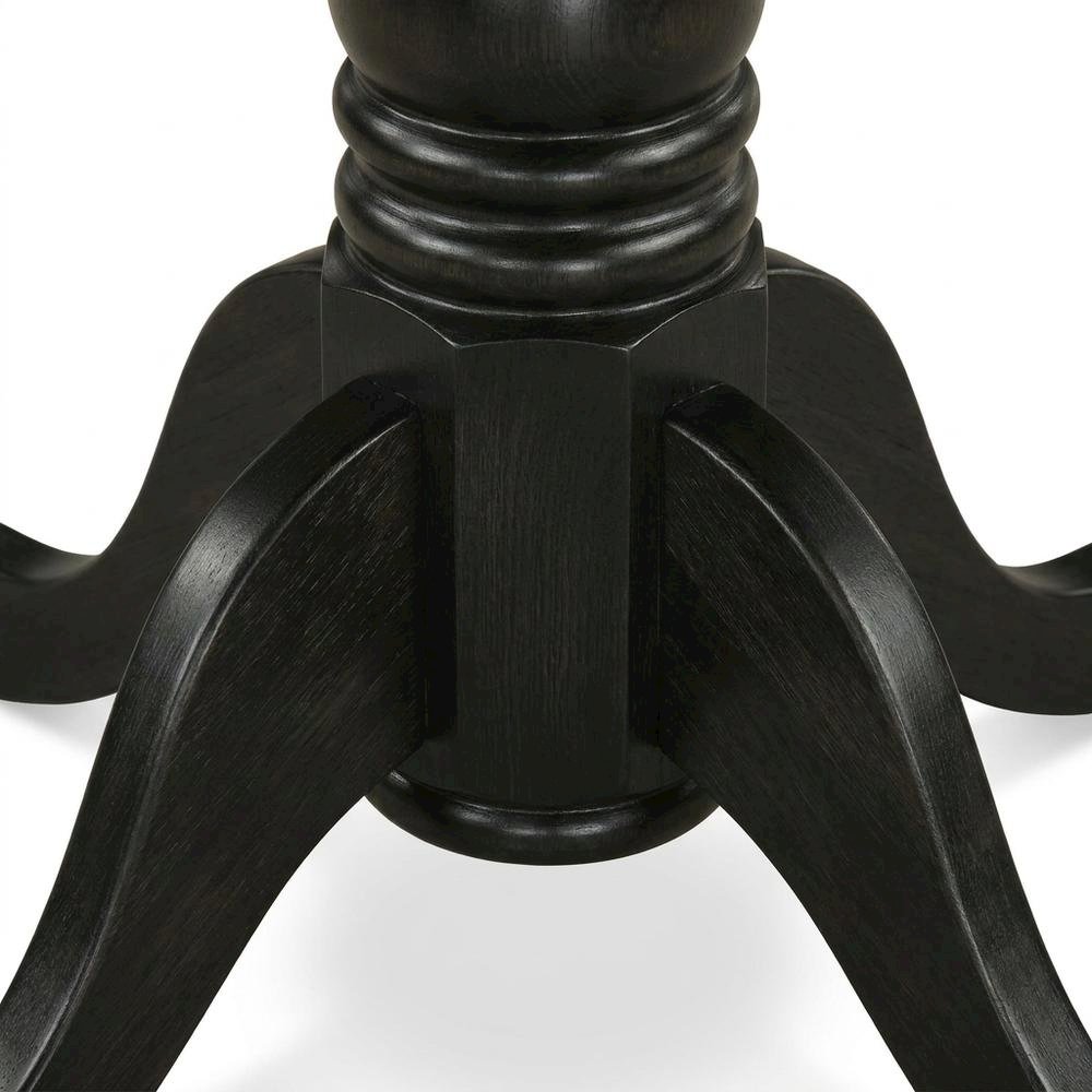 Solid Wood Round Kitchen Table & Chairs 3-Piece Dining Set, Black