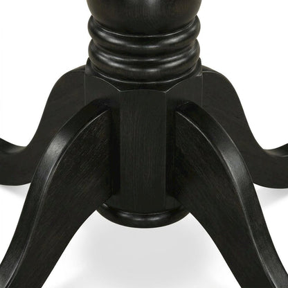 Solid Wood Round Kitchen Table & Chairs 3-Piece Dining Set, Black