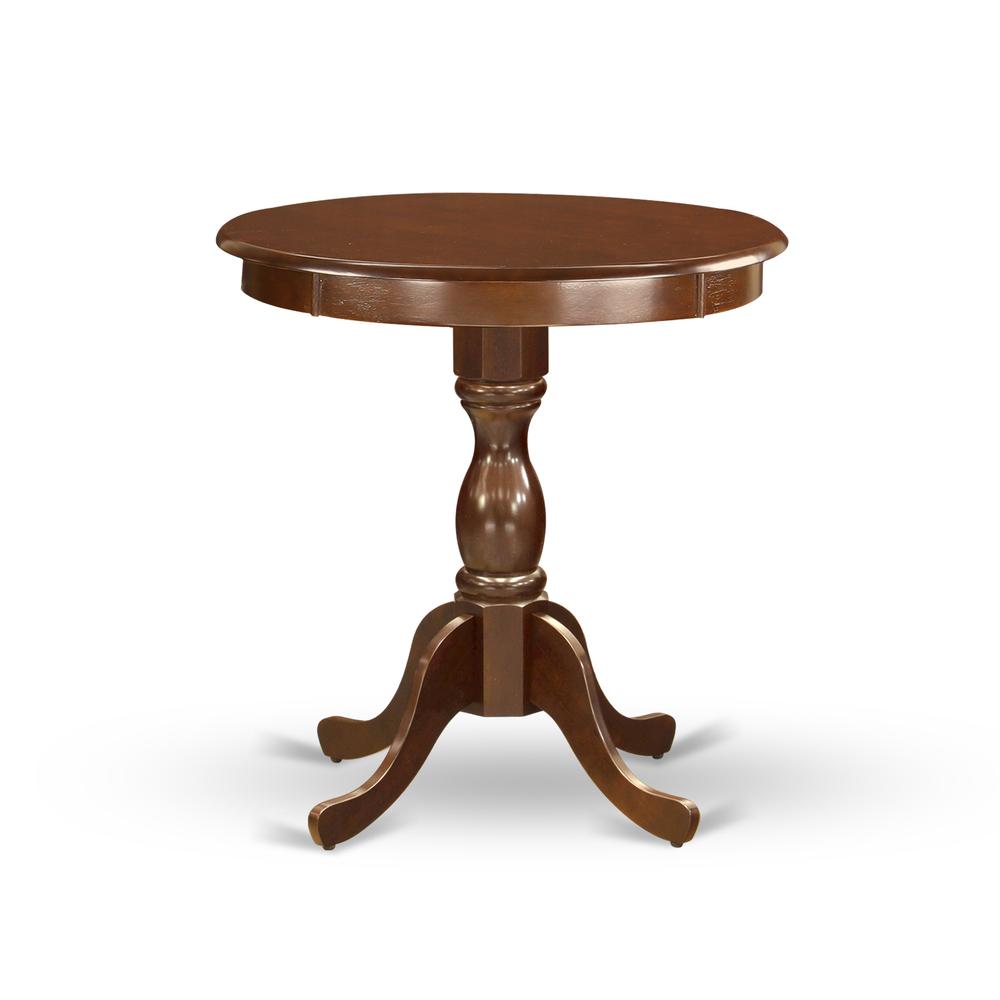 East West Furniture - ESCA3-MAH-LC - 3-Pc Kitchen Dining Set - 1 Kitchen Dining Table and 2 Dining Room Chairs (Mahogany Finish)