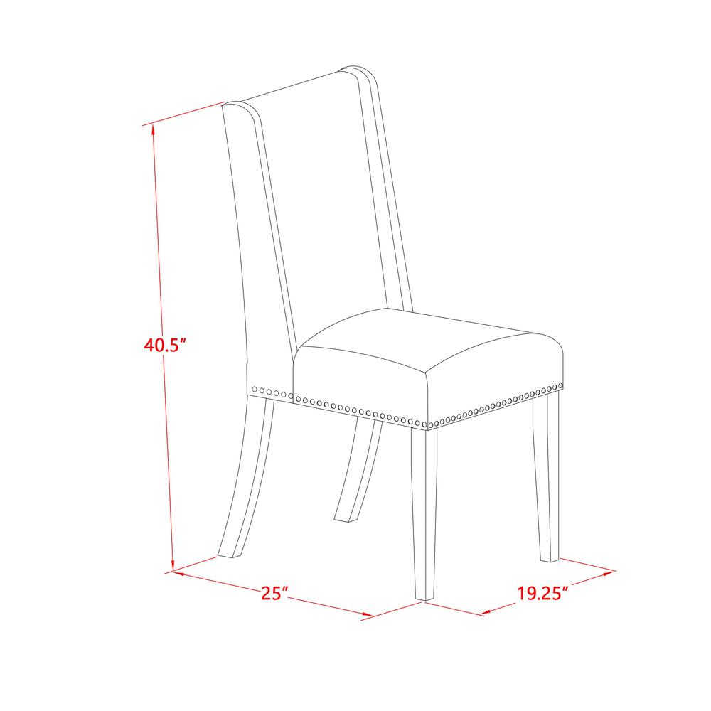 9-piece dining set with Chair’s Legs and Dark Khaki Linen Fabric