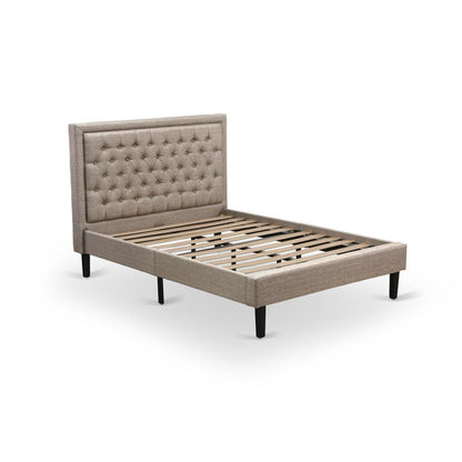 KD16F-1VL0C 2 Piece Wood Bedroom Set - Full Bed Dark Khaki Headboard with 1 Night Stand - Black Finish Legs