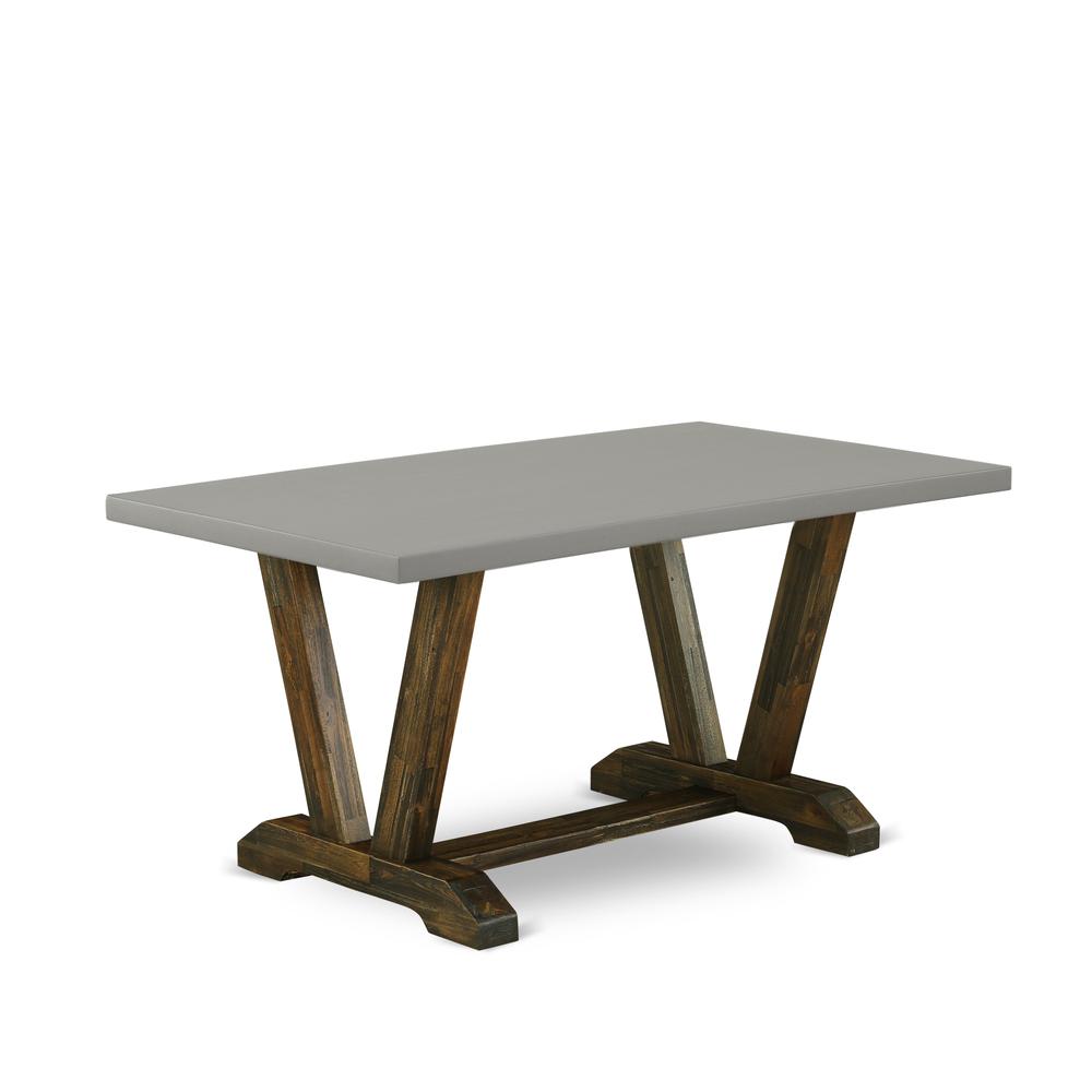 East West Furniture V796FL716-7 - 7-Piece Kitchen Table Set - 6 Parson Chairs and a Rectangular Kitchen Table Hardwood Structure