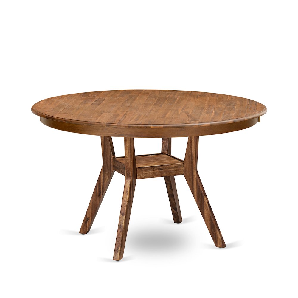 5 Piece Dining Table Set Includes 54" Round Kitchen Table In Black Color