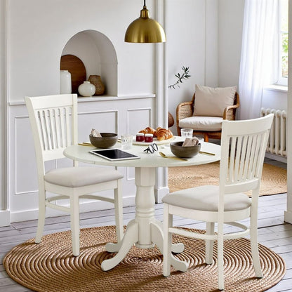 5 Piece Dining Table Set for 4 with White Kitchen Table and Chairs