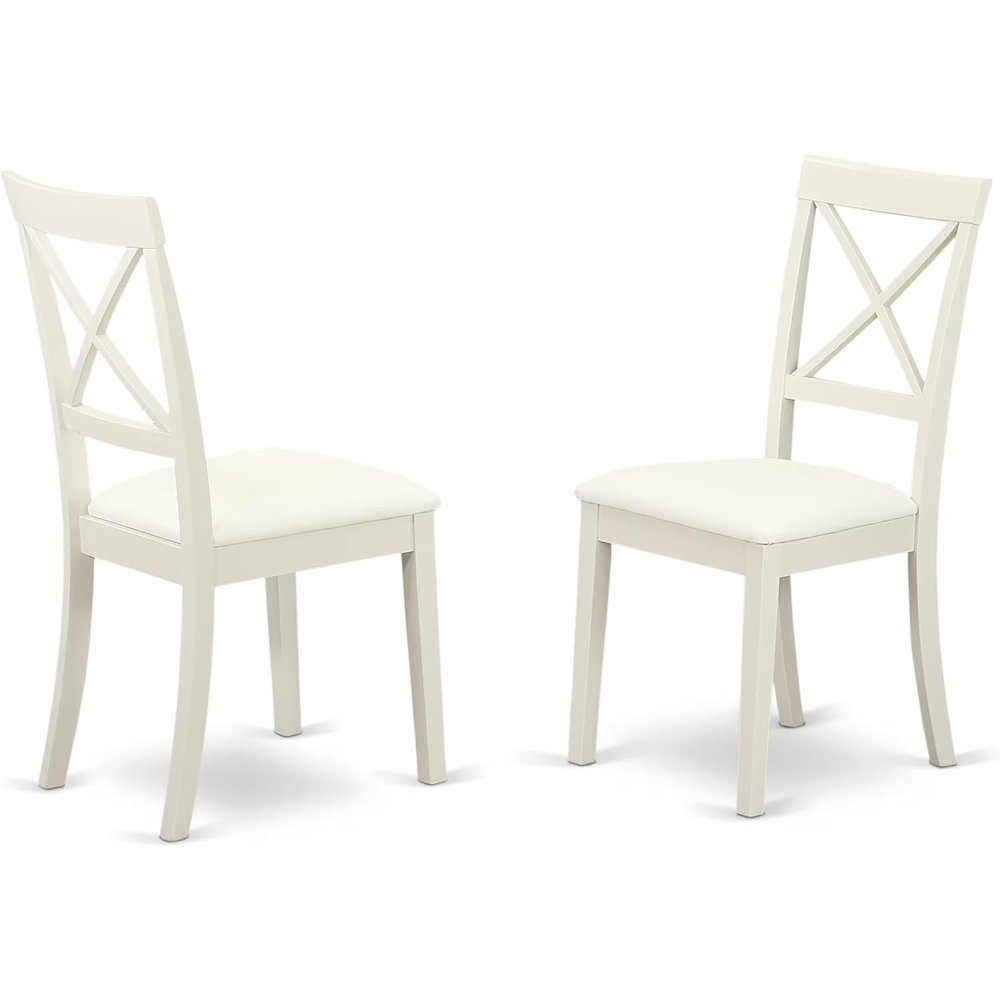 White 5 Pc Kitchen Table Chairs Set of 4, Solid Wood Breakfast Nook