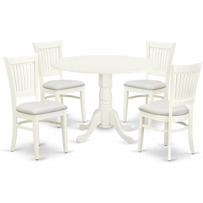 5 Piece Dining Table Set for 4 with White Kitchen Table and Chairs
