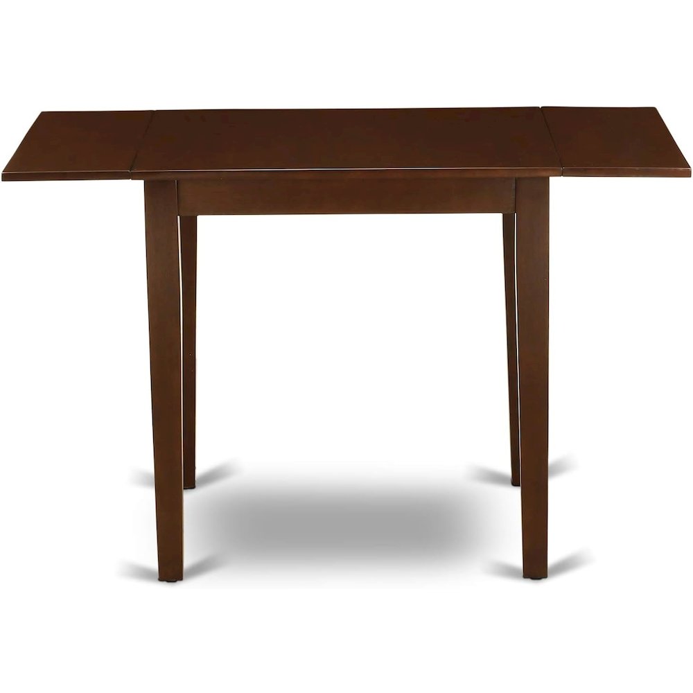 Solid Wood Small Dining Table for 2 with Chairs, Mahogany Brown Finish