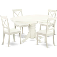 White 5 Pc Kitchen Table Chairs Set of 4, Solid Wood Breakfast Nook