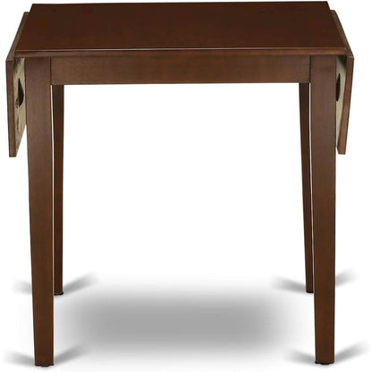 Solid Wood Small Dining Table for 2 with Chairs, Mahogany Brown Finish