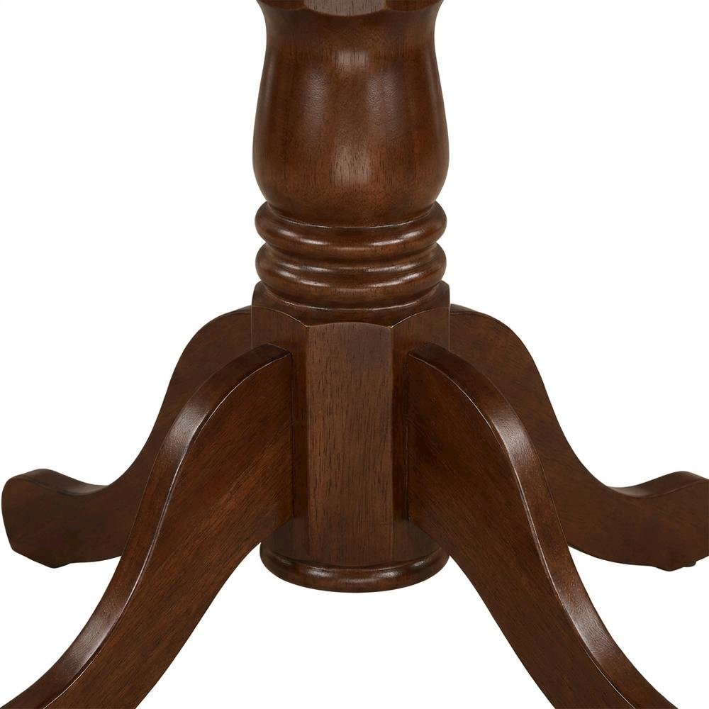 Wood Round Pedestal Dining Table & Chairs 5-Piece Set, Mahogany
