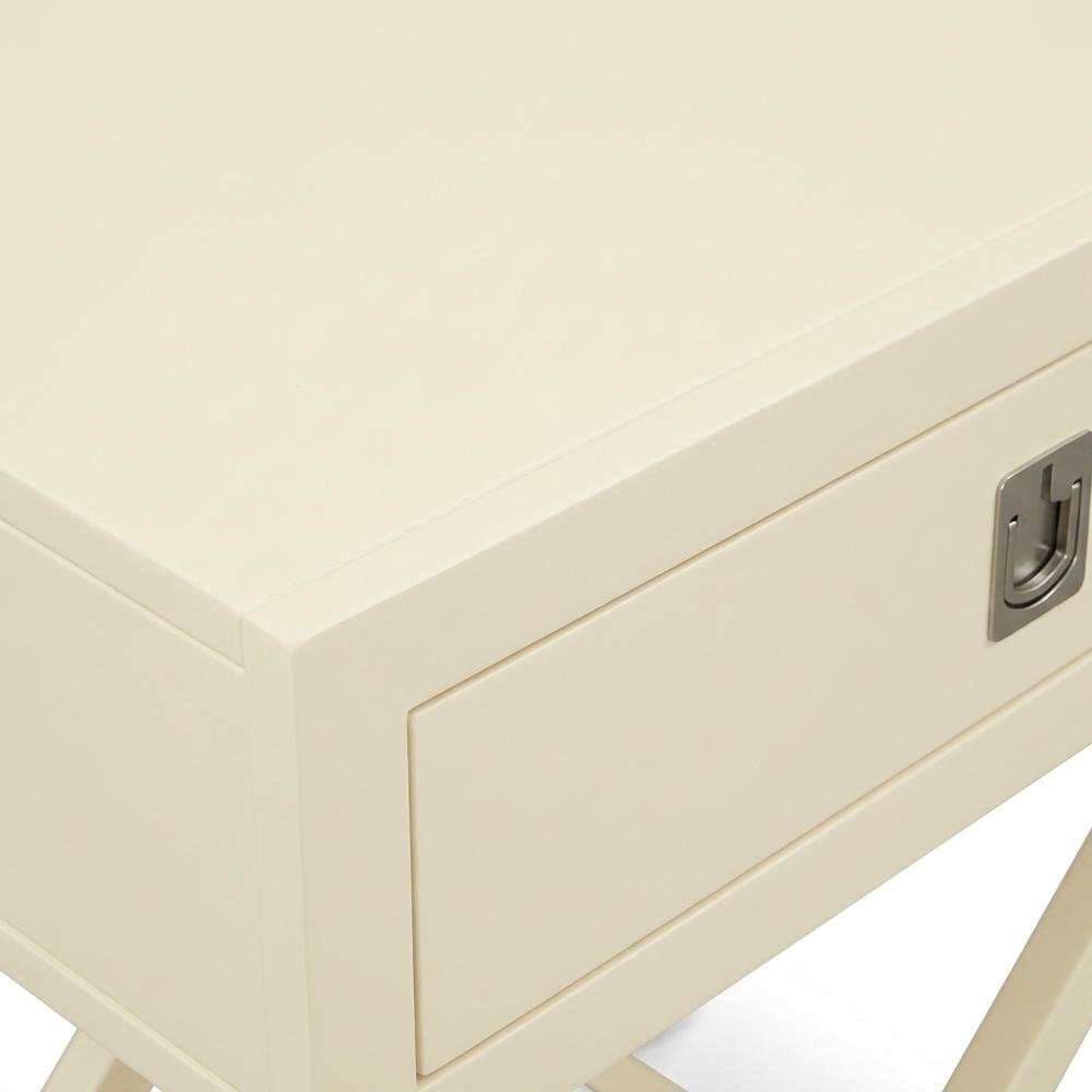 White Bedroom Nightstand with Spacious Surface and Modern Design