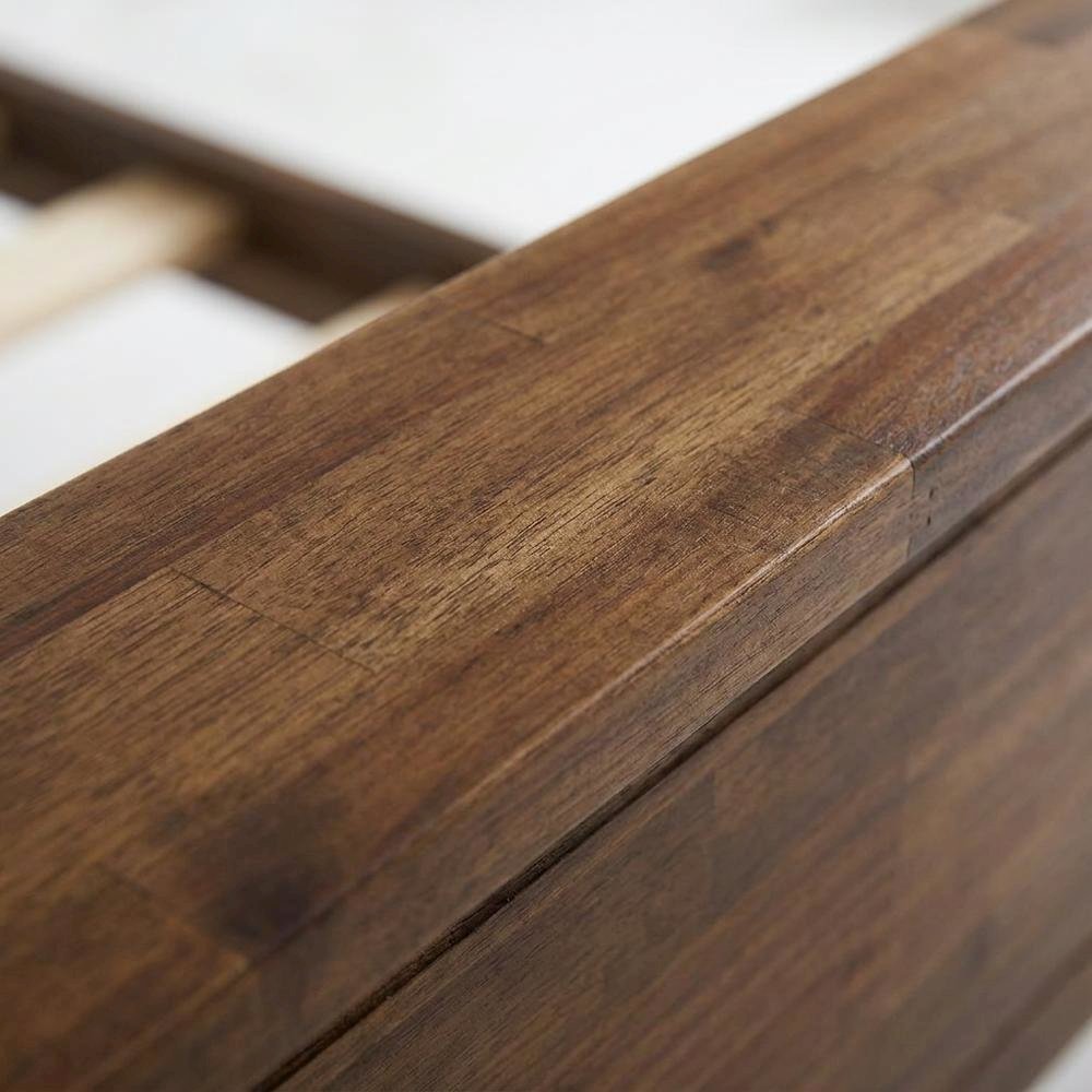 Solid Wood Platform Bed with Headboard, Traditional King Size