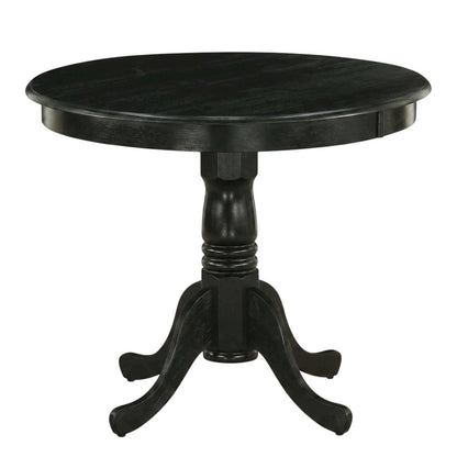 Solid Wood Round Kitchen Table & Chairs 3-Piece Dining Set, Black
