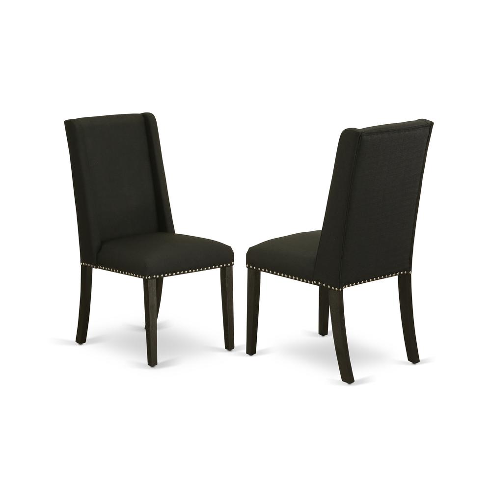 East West Furniture V627FL624-9 - 9-Piece Kitchen Set - 8 Upholstered Dining Chairs and Wood Table Hardwood Frame