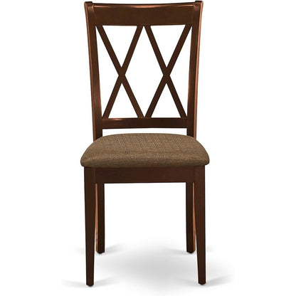 Solid Wood Small Dining Table for 2 with Chairs, Mahogany Brown Finish