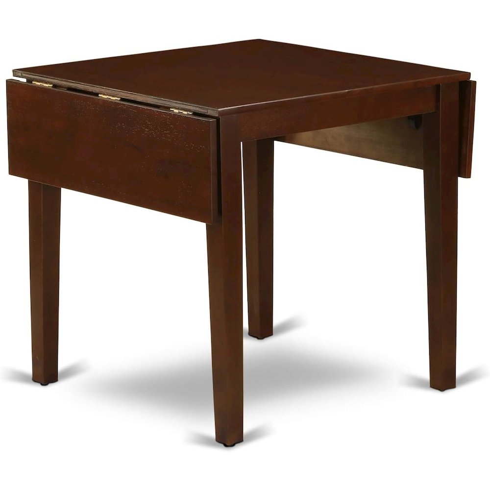 Solid Wood Small Dining Table for 2 with Chairs, Mahogany Brown Finish