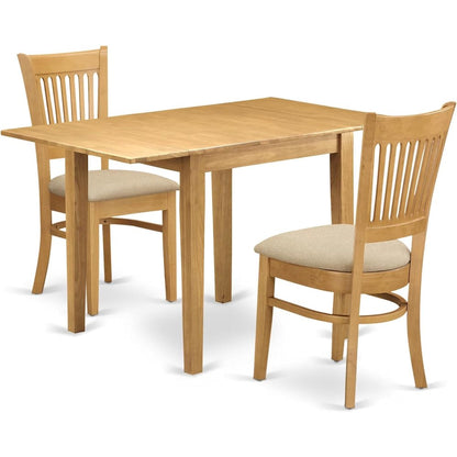 Solid Wood Drop Leaf Kitchen Table and Chairs for Small Dining Spaces