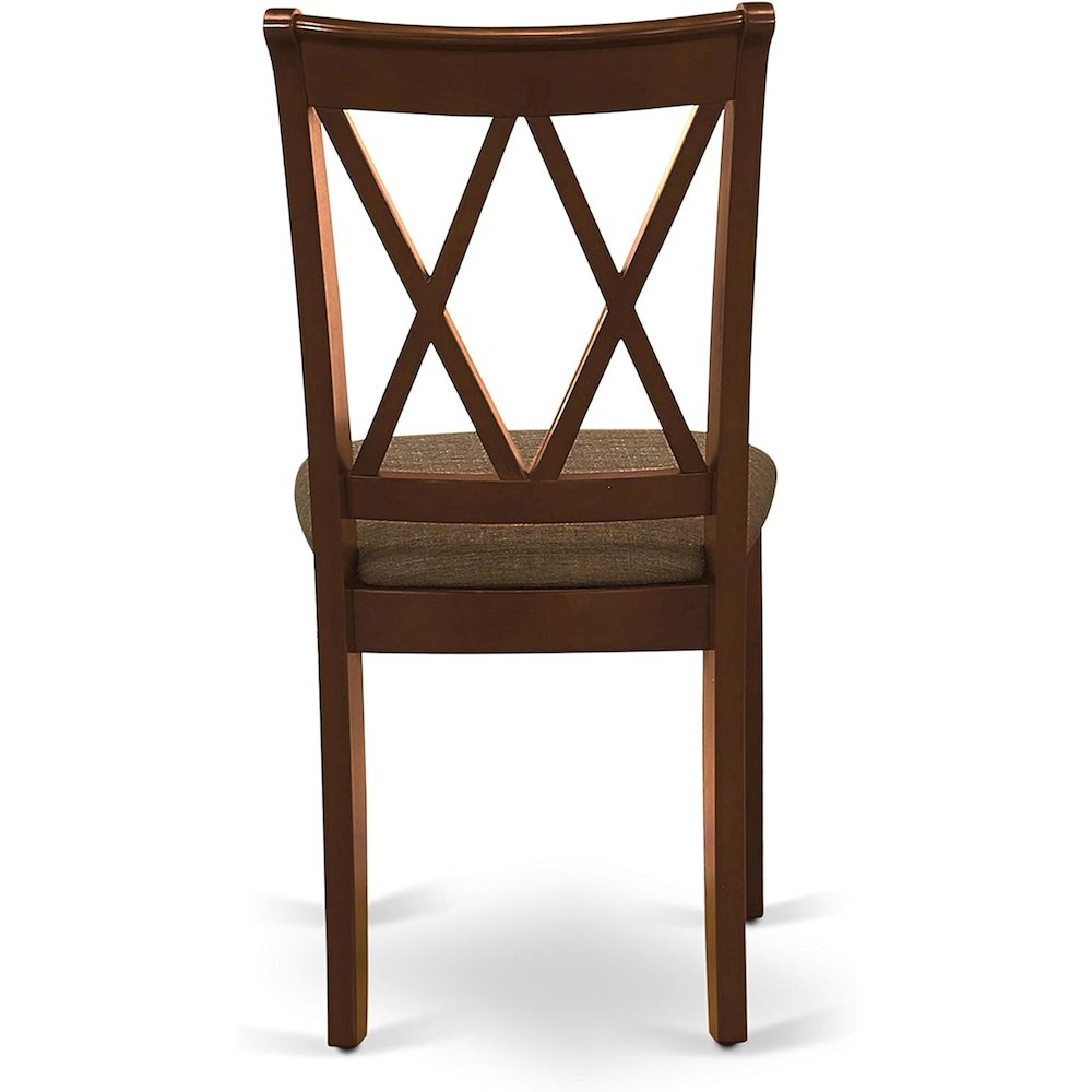 Solid Wood Small Dining Table for 2 with Chairs, Mahogany Brown Finish