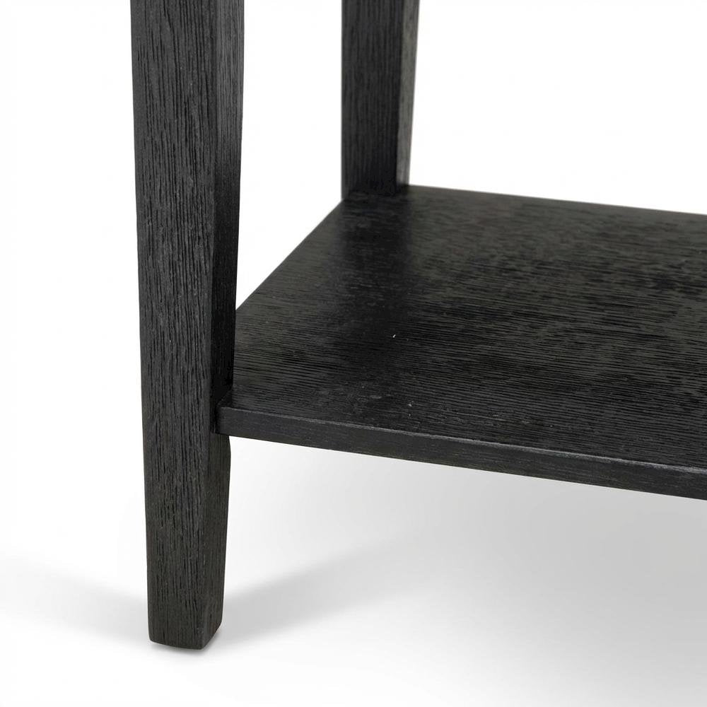Black Wood Nightstand with 2 Drawers for Bedroom, Sturdy and Stylish
