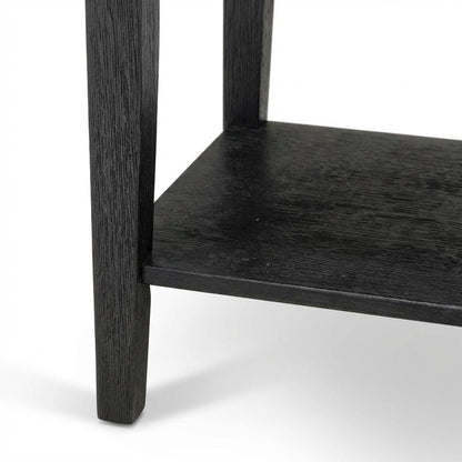 Black Wood Nightstand with 2 Drawers for Bedroom, Sturdy and Stylish