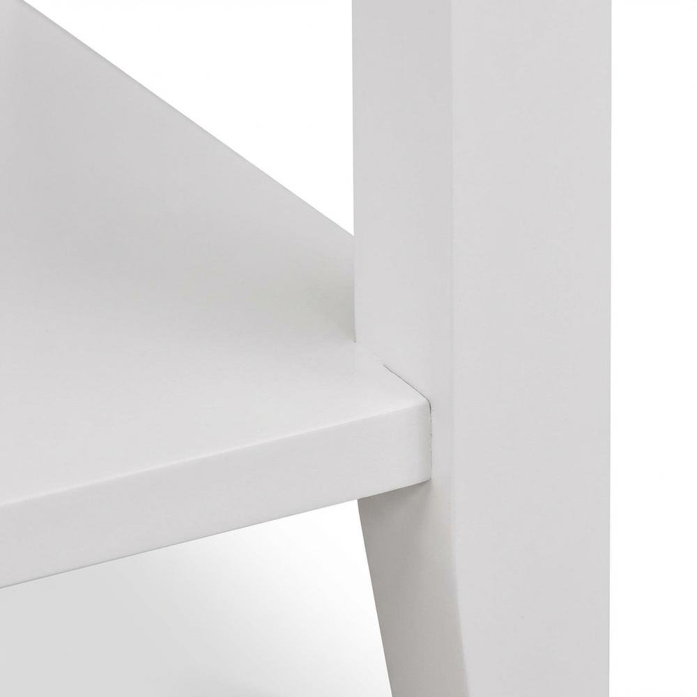 White Modern Night Stand with Single Drawer and Sturdy Construction