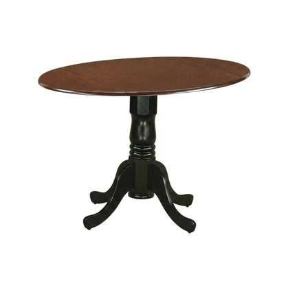 Mahogany Drop Leaf Round Table, Traditional Pedestal, Seats 4