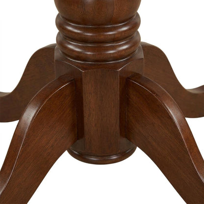 Wood Round Kitchen Table & Chairs 5-Piece Set, Pedestal Base, Mahogany