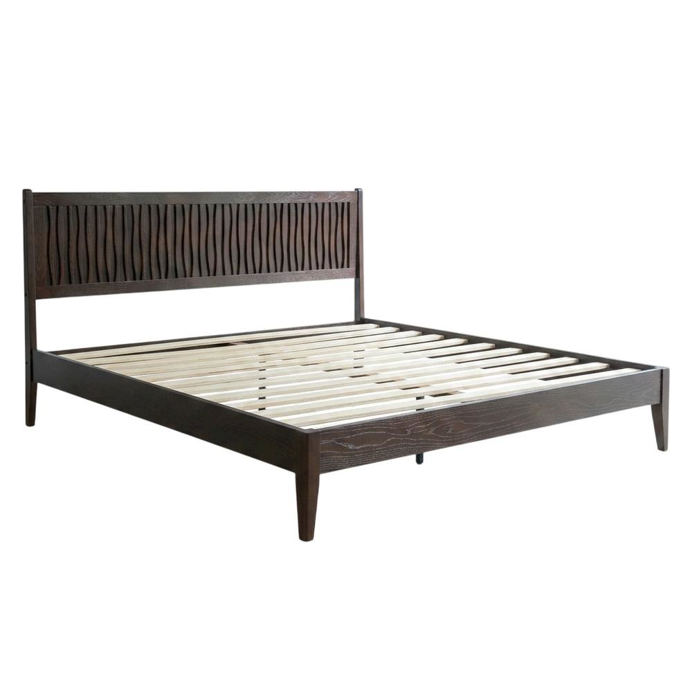 Solid Wood Platform Bed with Headboard & Footboard, King
