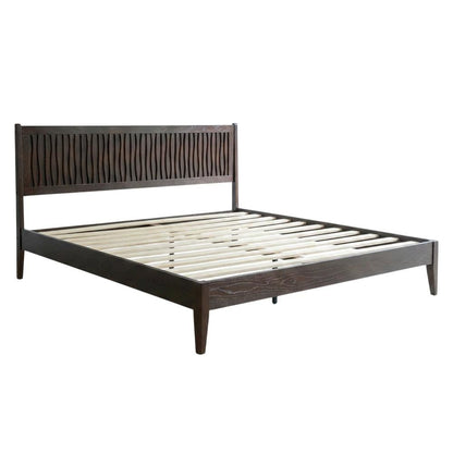 Solid Wood Platform Bed with Headboard & Footboard, King