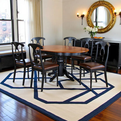 Black Oval Kitchen Table and Chairs, 7 Pc Dining Table Set for 6